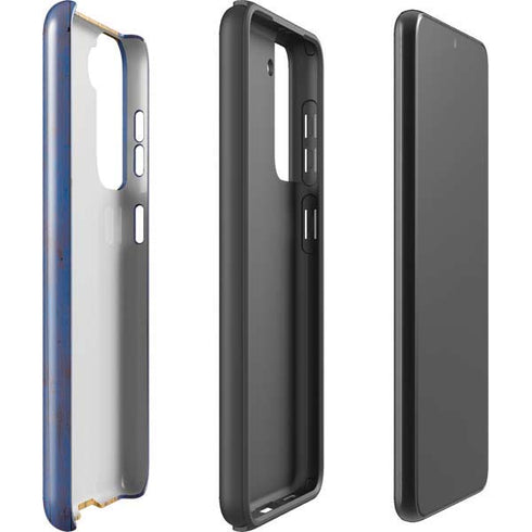 Barbados Flag Dark Wood Galaxy S21 5G Pro Case